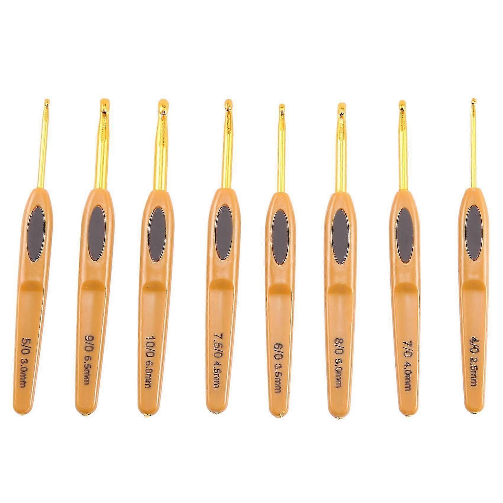 8個の手作りかぎ針編みフックセットステッチ縫製ツールホーム編み針アルミニウム合金DIYポルタブ