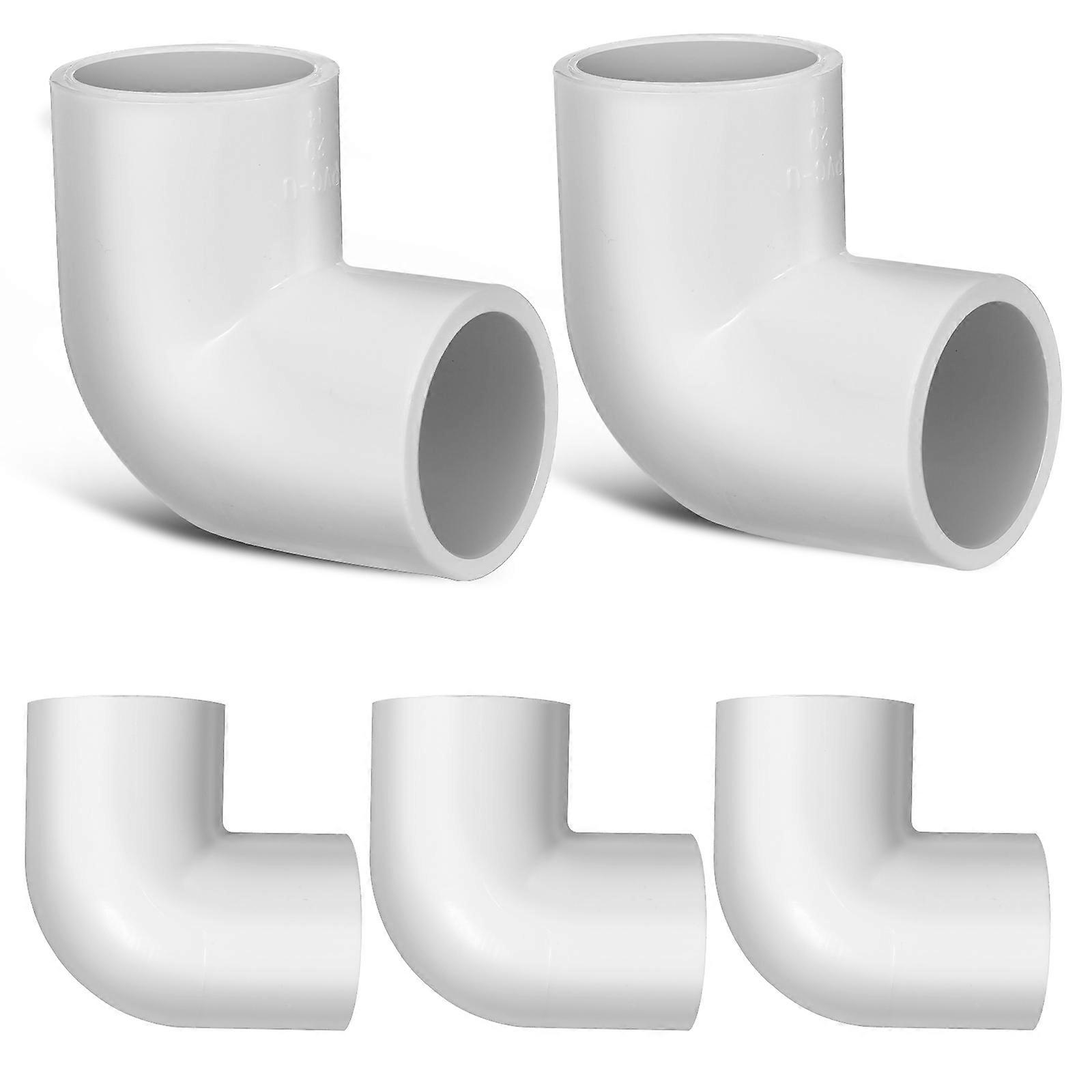 Plastic Tubing Connectors Elbow Pipe Connector Home Use Water Flow Pvc Material 6Pcs