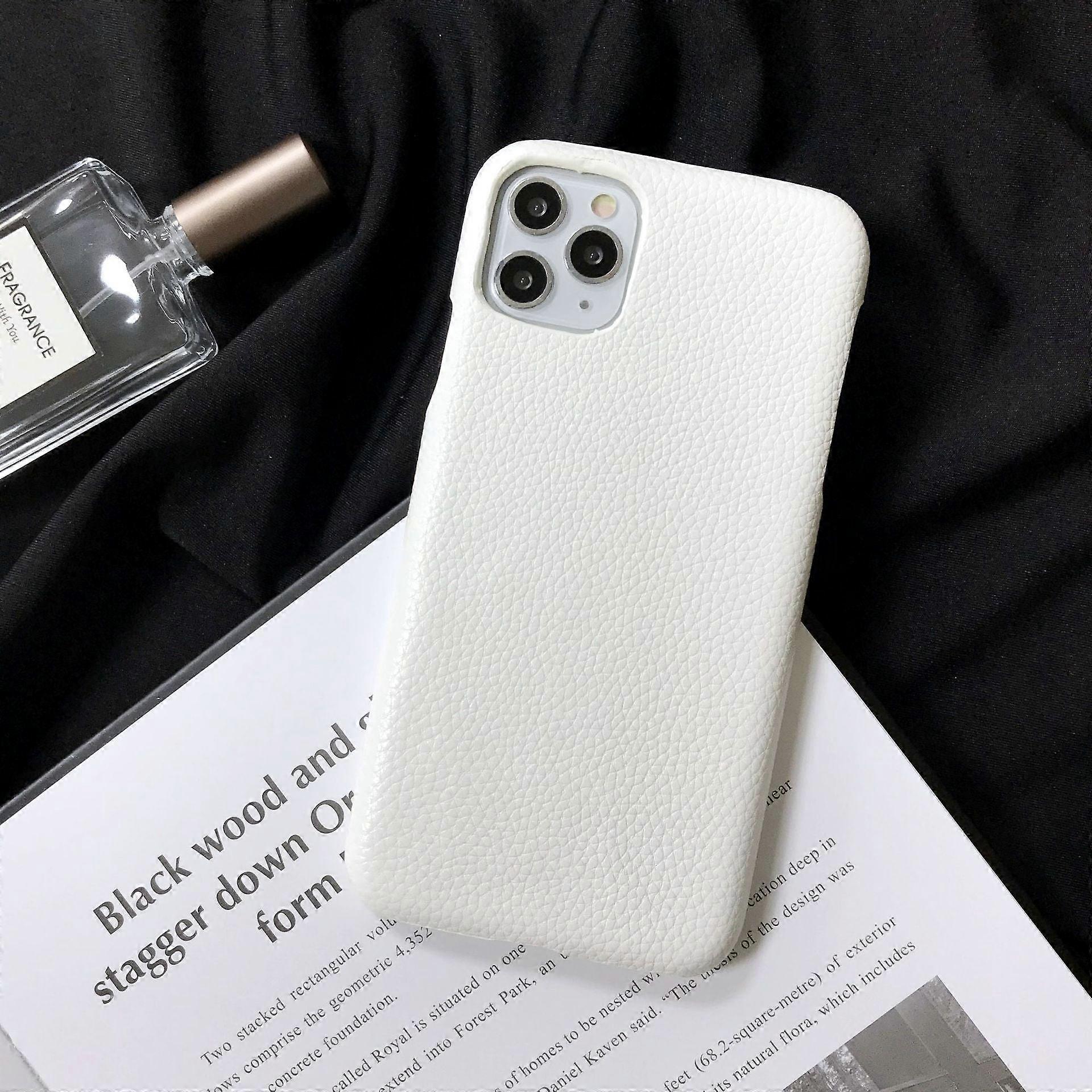Case For Iphone 13pro Max White Lychee Texture Leather Feel