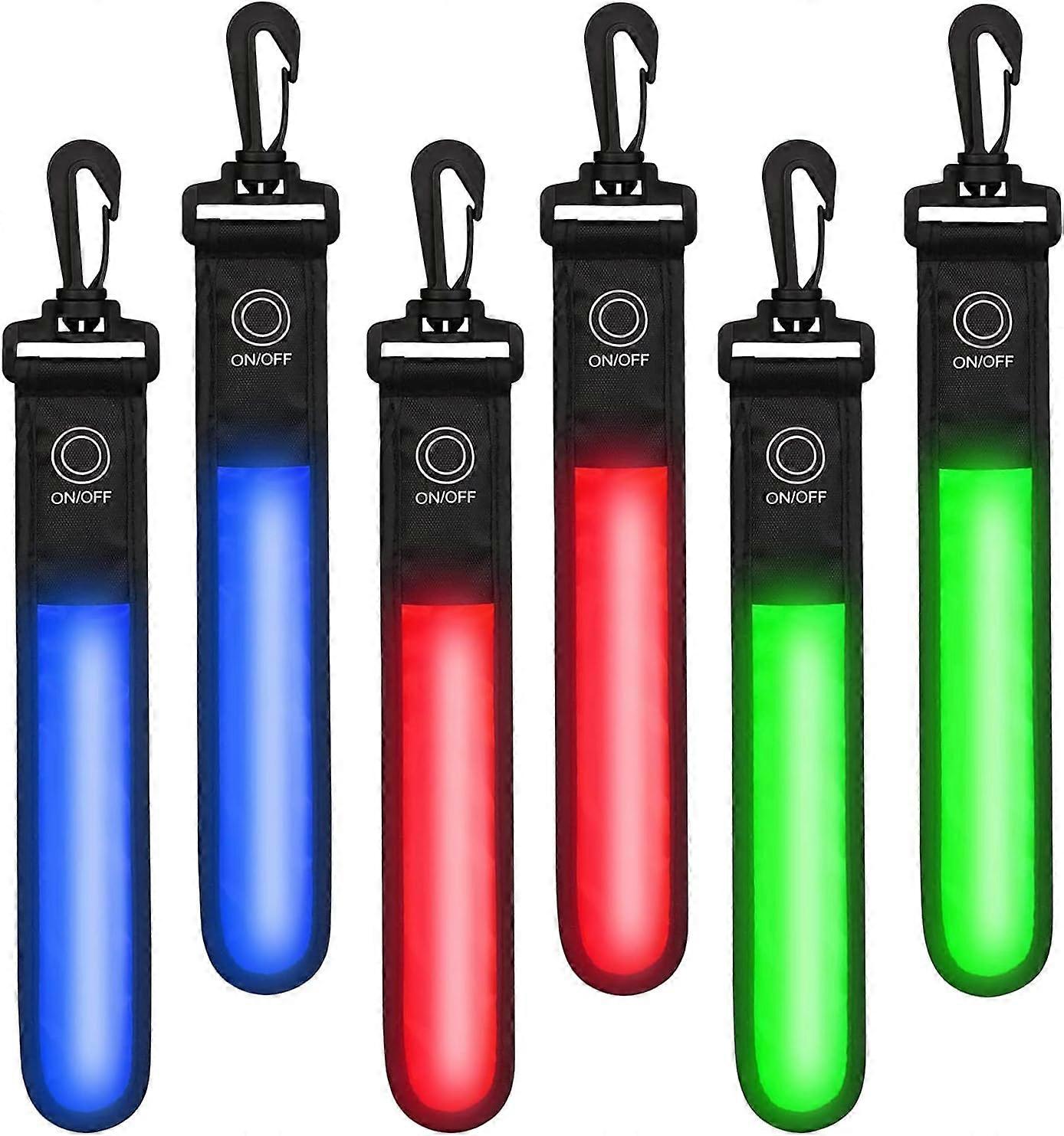 6-pack reflective vests with LED flashing light, 3 LED modes, safety light, reflectors for