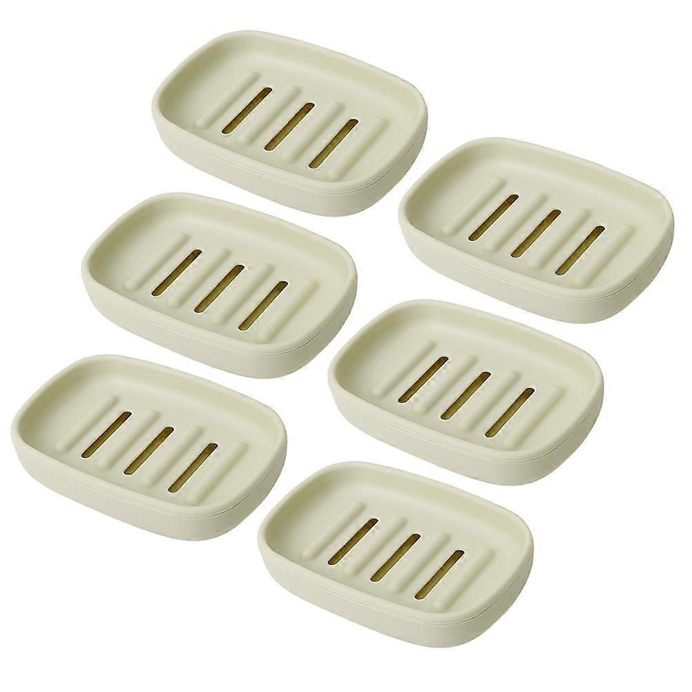 Soap Holder for Travel Leak Proof Lid Drip Tray Portable Soap Storage 6Pcs Green Rectangular
