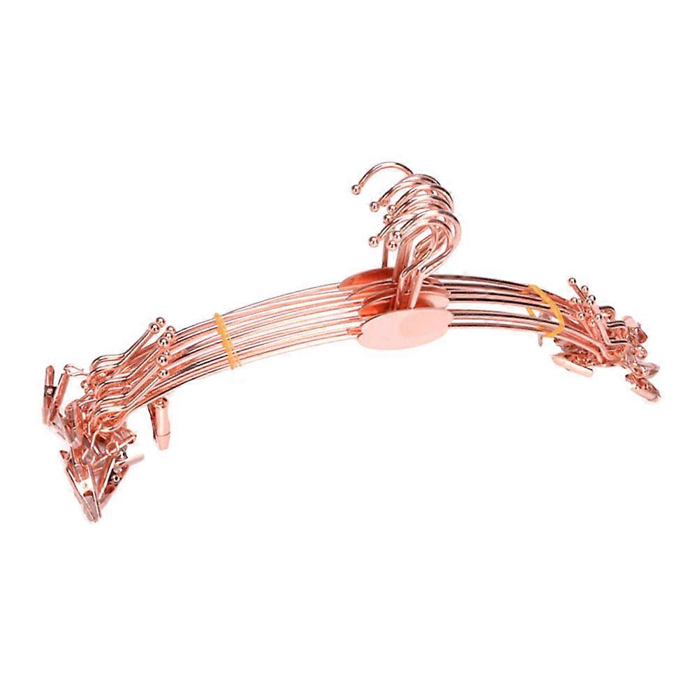 Clothes Drying Hanger Hanging Pants Hanger Clip Home Use Rose Gold 10Pcs