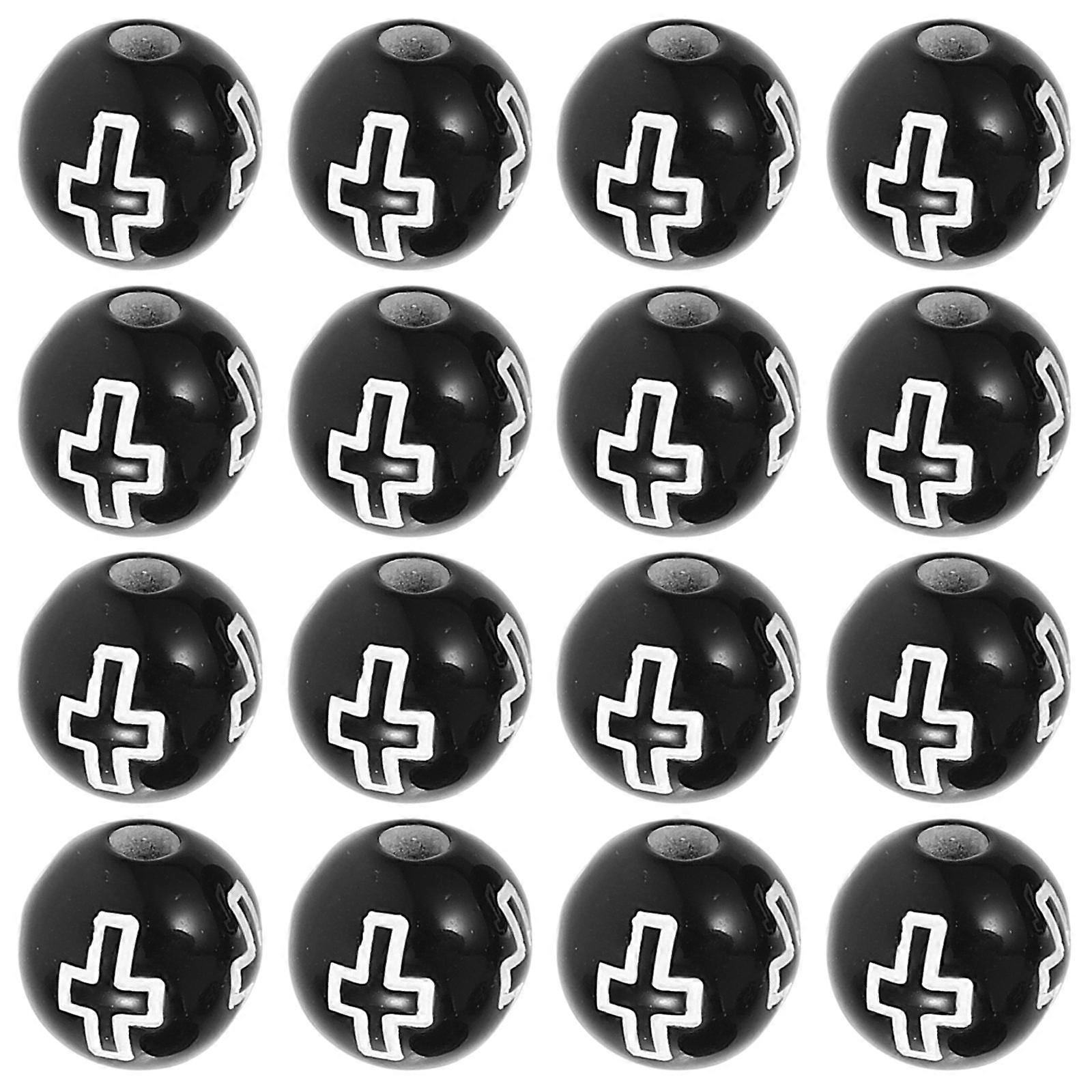 Coloured Spacer Beads Acrylic DIY Bead Jewelry Material Cross Pattern Black White 0.8X0.8cm Craft Projects 500Pcs