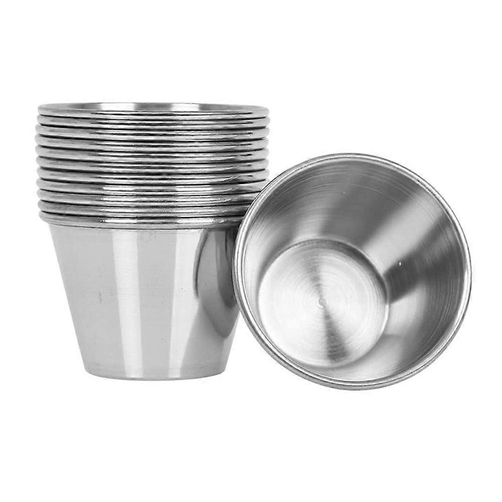 再利用可能なソースカップ家族のための小さな丸い調味料皿シルバー6.00X6.00X4.00CMストレージ12個