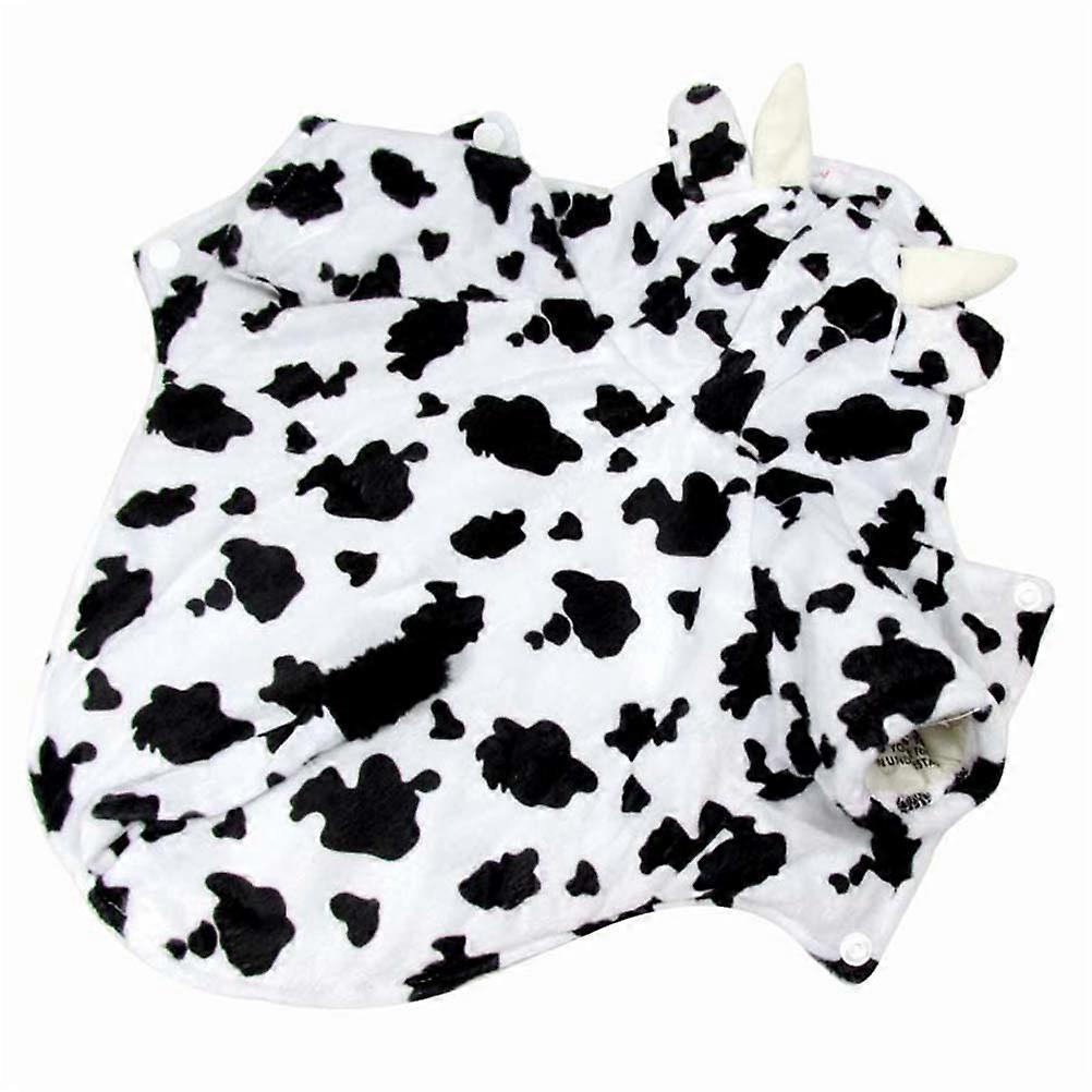 Pet Costume Cow Modeling Soft Comfortable Cotton Fabric White Color L 1Piece