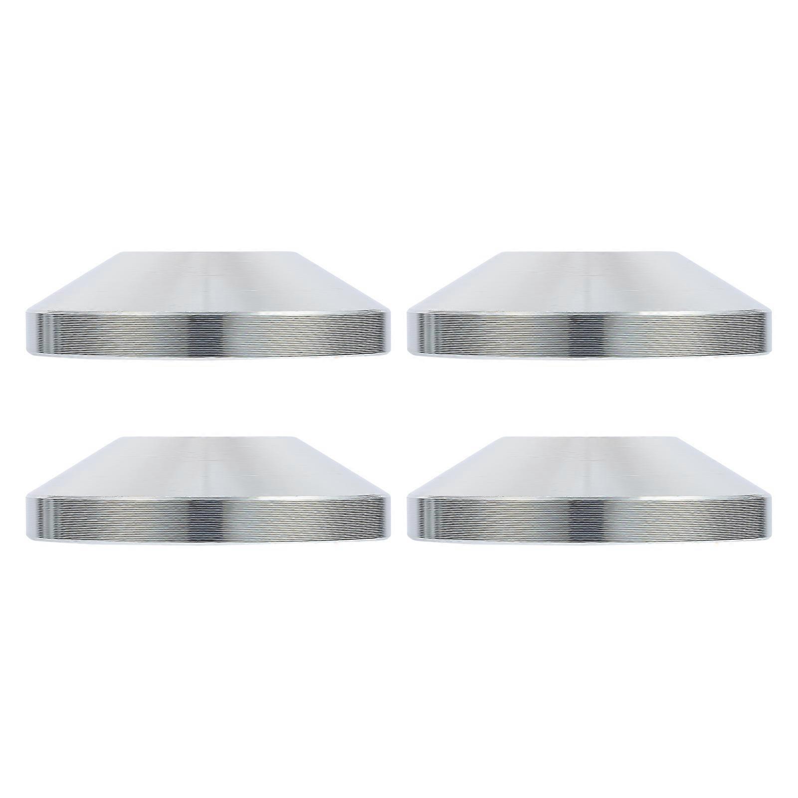 Metal Speaker Feet Universal Speaker Isolation Stand Feet Cone Base Round Silver 8X8CM 4Pcs