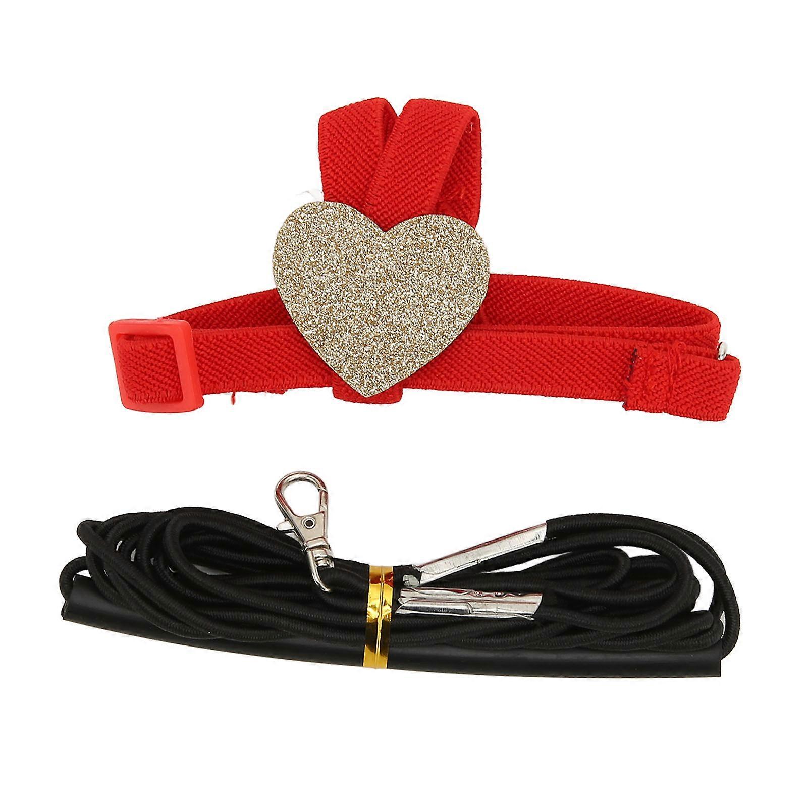 Parrot Flying Harness Leash Adjustable Cartoon Style Rubber Handle High Elasticity Bird Harness Leash for Bird Parrot M 34CM