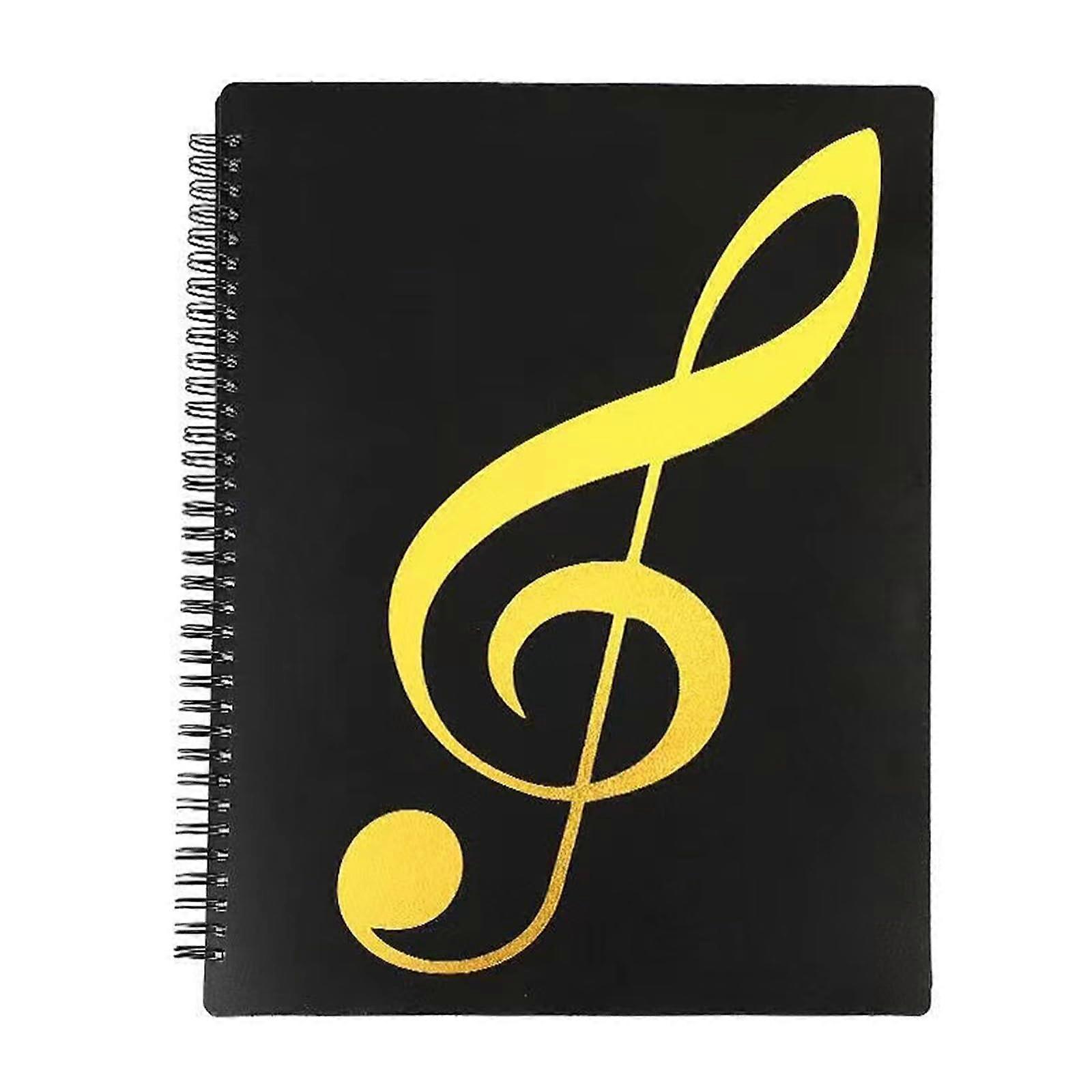 A4 Sheet Music Folder, Note Holder, Music Sheets, Eliminates Glare, 60Page Music Folder, Spiral Bound, Organizer, Music Storage, Black