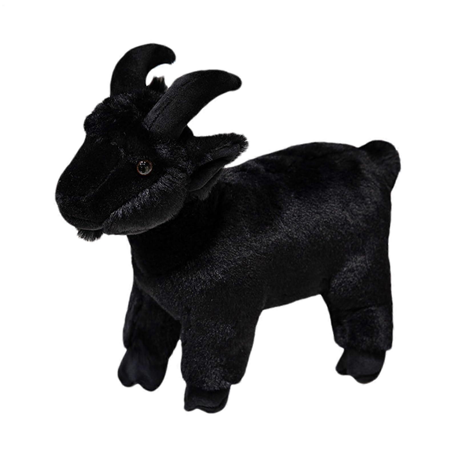 Ziegenplüsch Plush Toy - Soft 11.8 Inch Goat Doll, Decorative Pillow, Fluffy Black Design for Kids and Adults