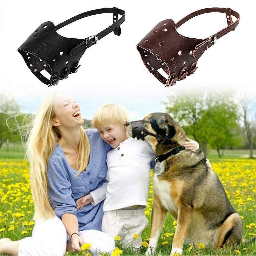 Brown (B) XL$ Dog muzzle medium, small and large to prevent dogs from barking and biting, pet supplies