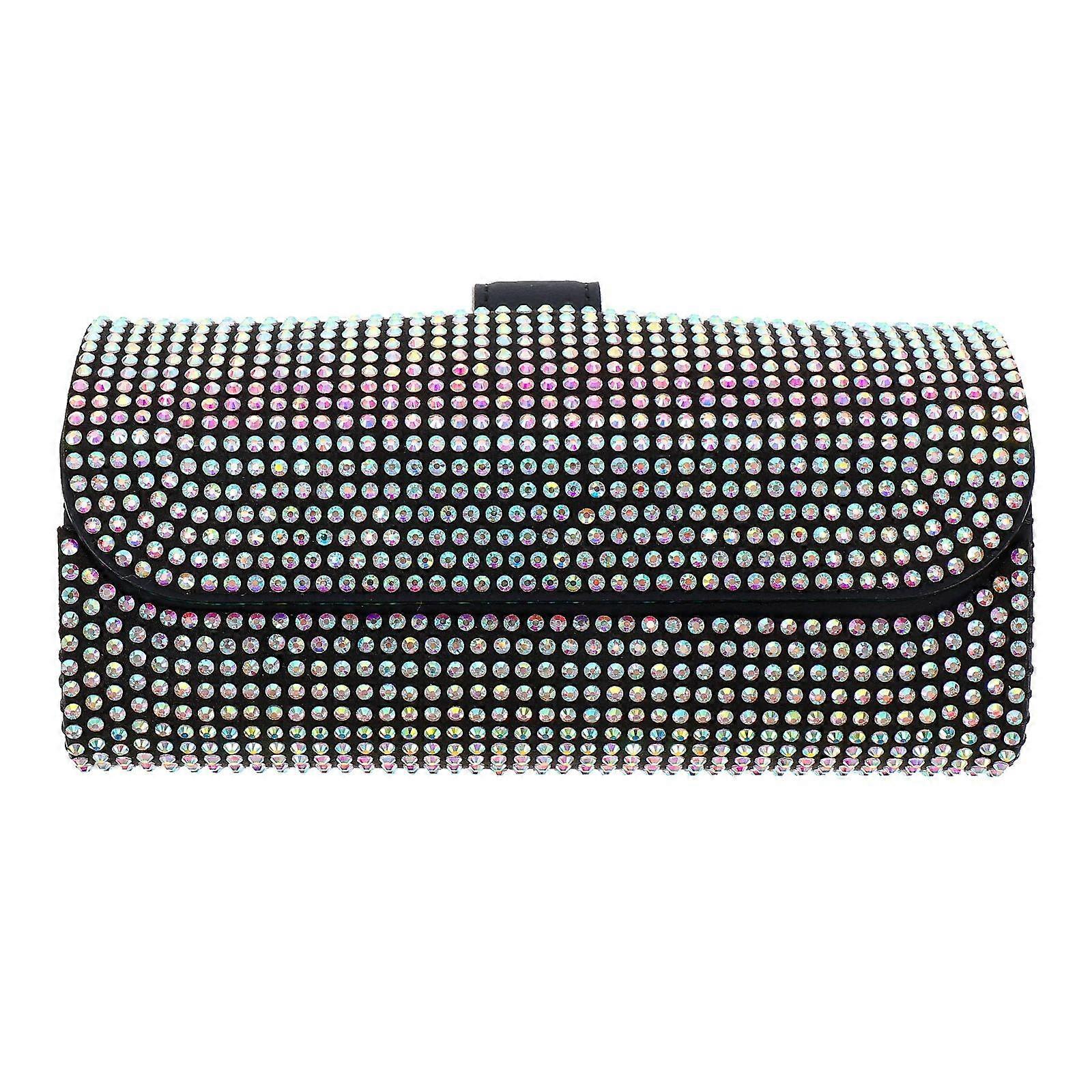 Creative Car Eyeglasses Holder with Rhinestone Design Black Color 1pc