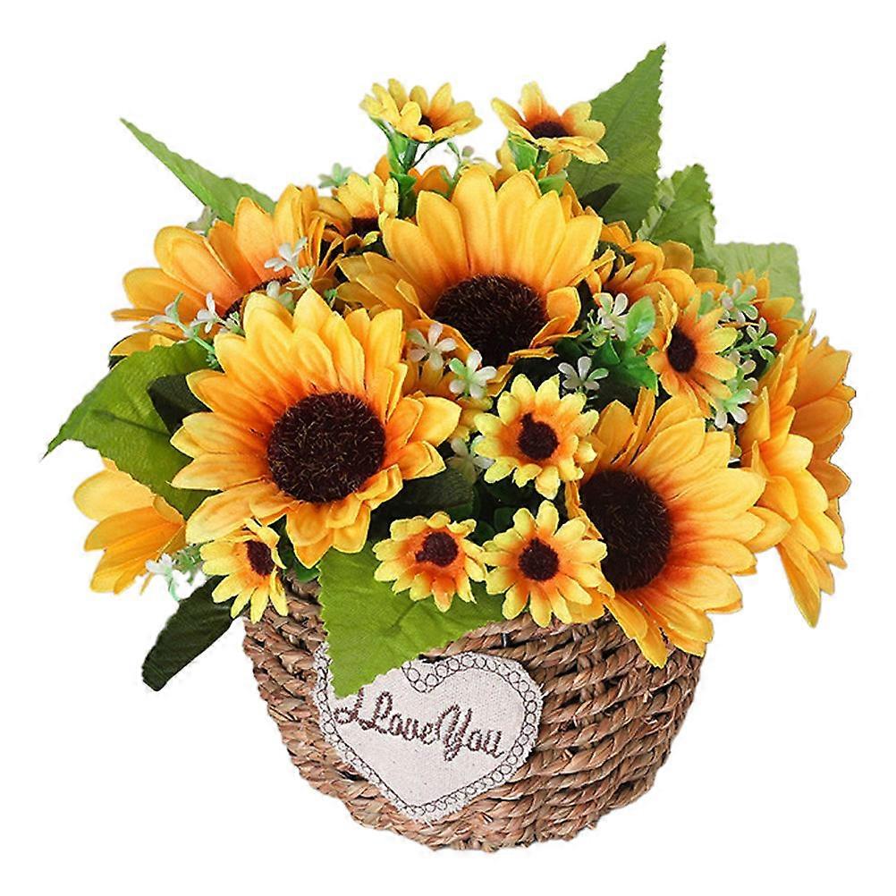 Simulation Sunflower Bonsai for Decor with Artificial Flower Model and Multicolor