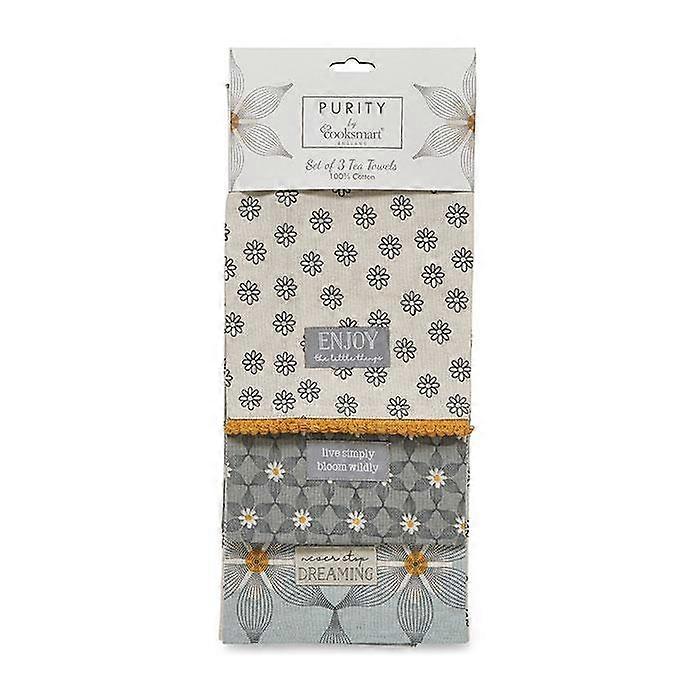 Torchons à vaisselle Cooksmart Purity, lot de 3