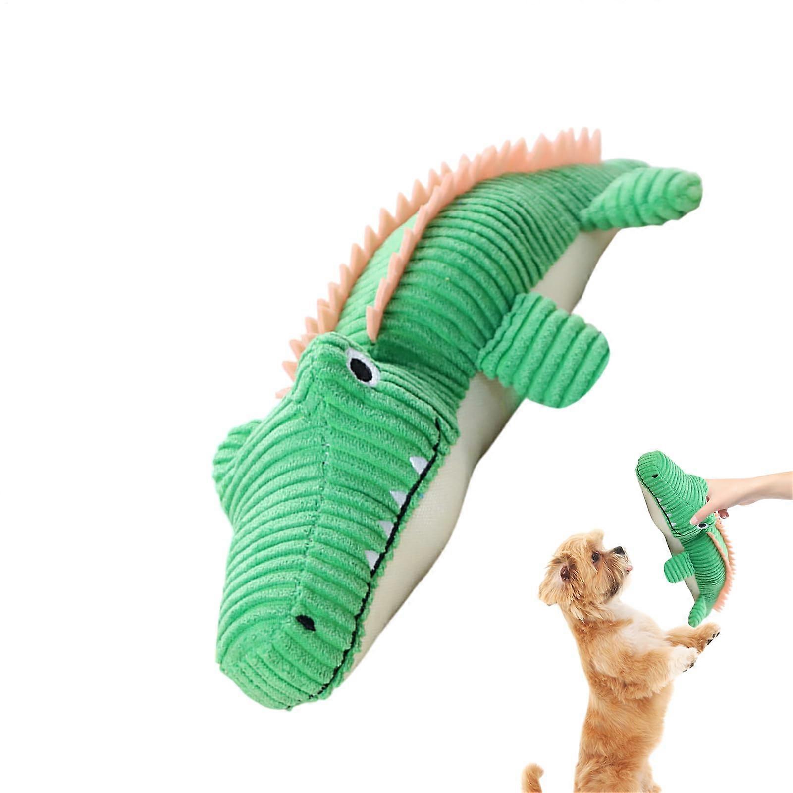 Plush Toy For Dogs Teething Crocodile Plush Green All Breeds Soft Fabric
