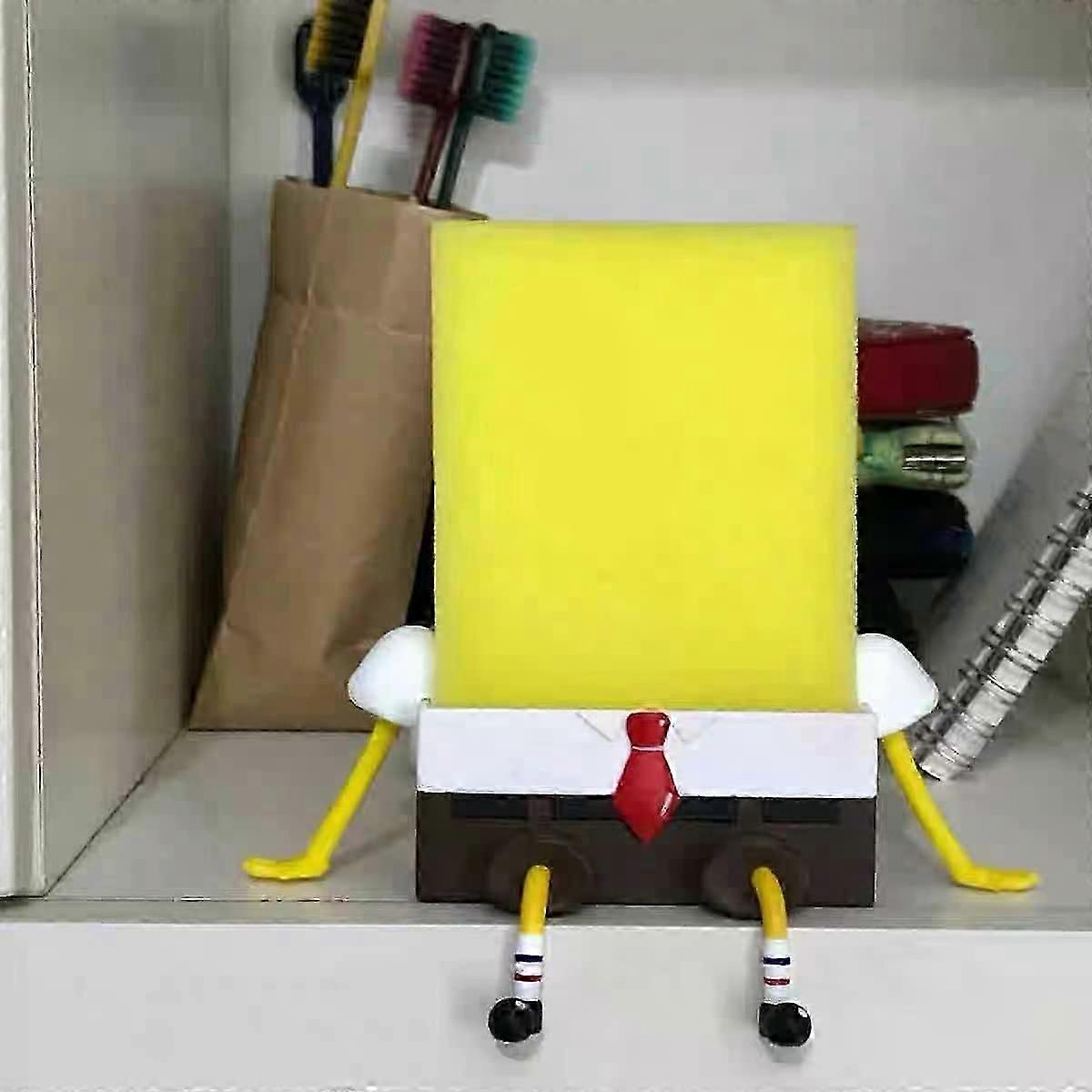 Fun SpongeBob Kitchen Sponge Holder with Cleaning Sponge - Cute & Practical