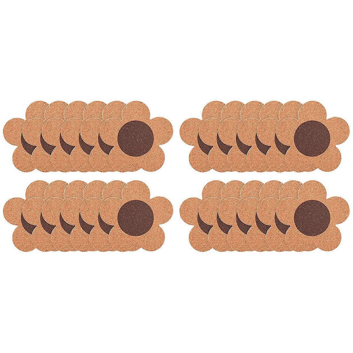 12Pack 3/8 inch Cork Coasters,4 Inch Flower Shape Absorbent 