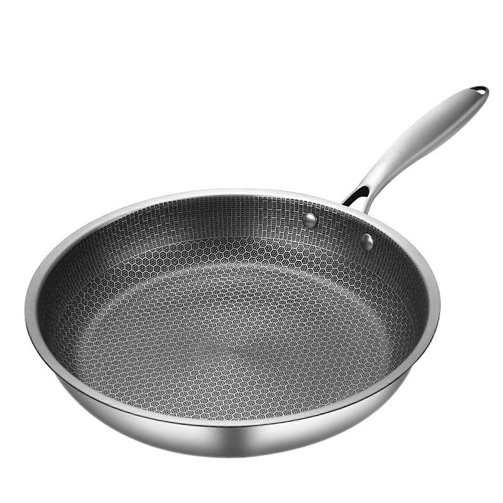 Saucepan Frying Pan Stainless Steel NonStick Pot Cookware 28 cm Fried Steak Pot Single Sided Honeycomb Kitchenware Wok
