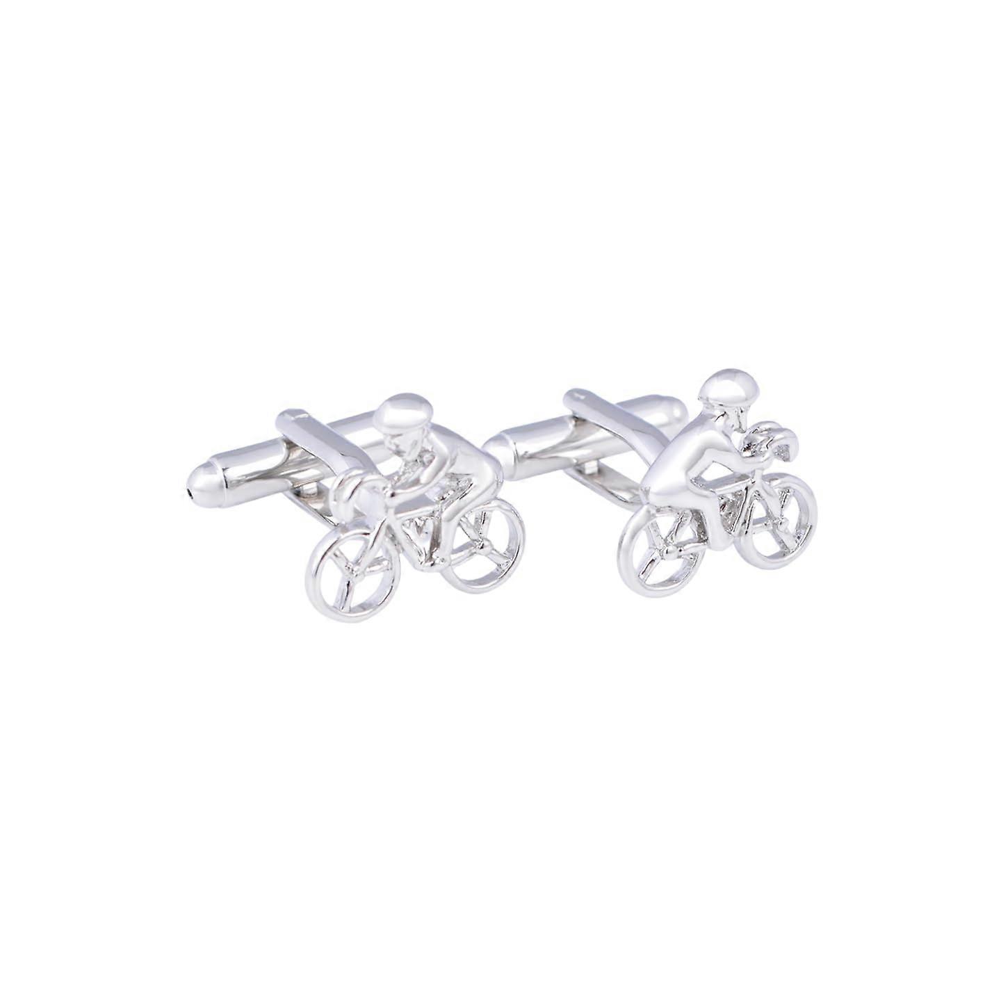 Cufflinks For Men – 2 Pairs French Cufflinks, Metal 1" Cyclist-Themed Cufflinks For Formal Attire
