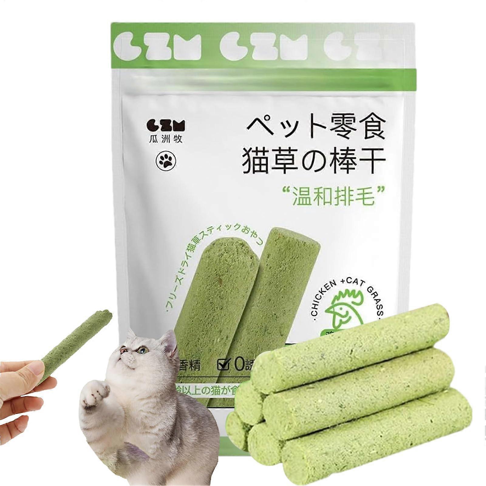 Pack of 6 Cat Grass Sticks, Cat Grass Snack, Naturally Dried Snacks for Cats for Hair Ball Removal and Dental Care, Catnip, Cat Grass Biting Stick