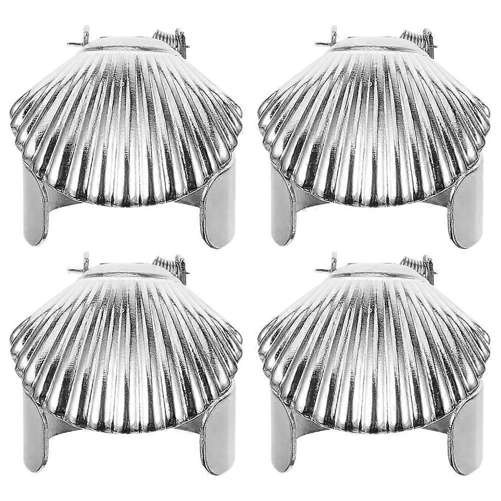 Candle Extinguisher Silver Metal with Decorative Shell Design for Candles