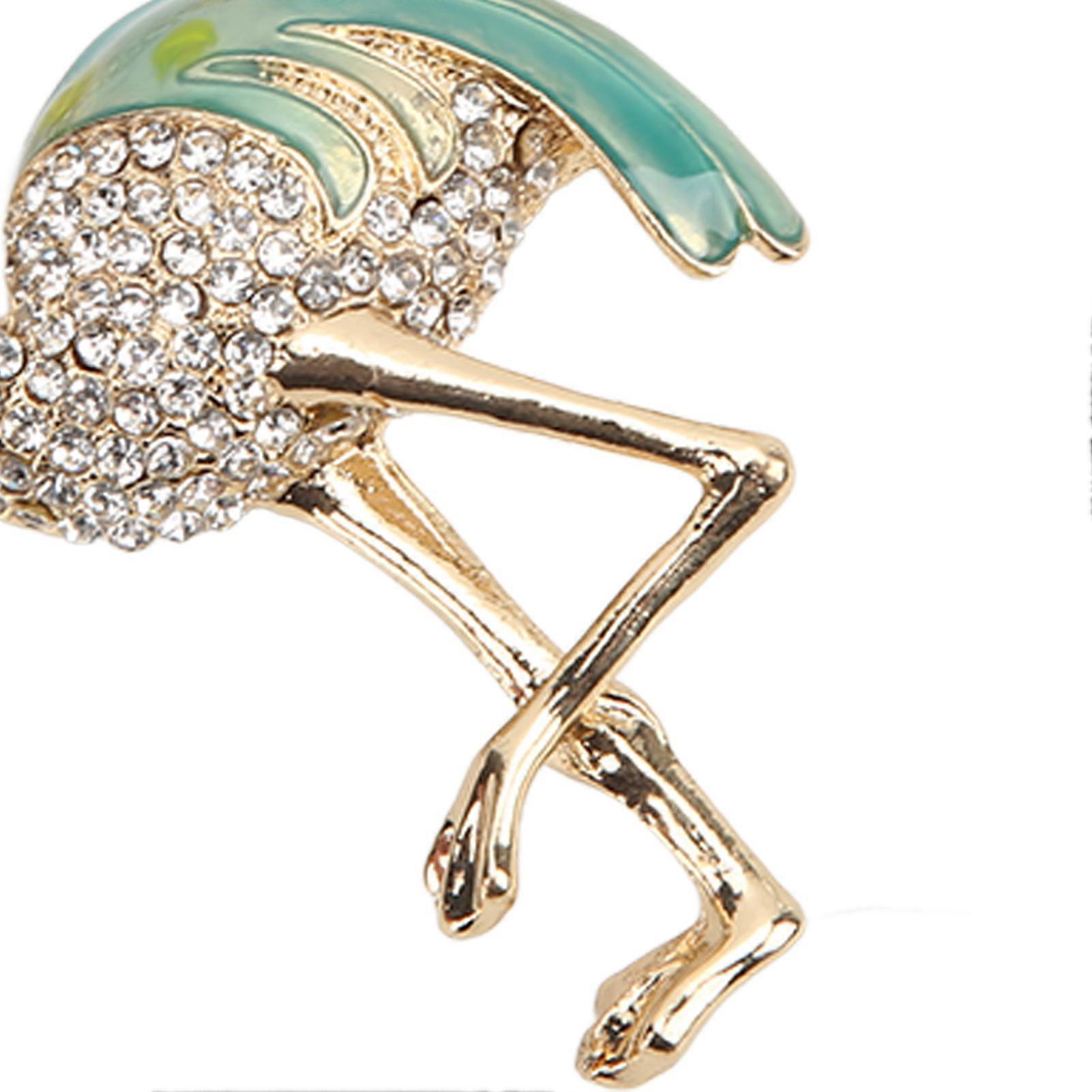 Flamingo Key Chain Cute Fashion Feel Comfortable Polishing Zinc Alloy Keychain for Backpack Wallet HandbagGreen
