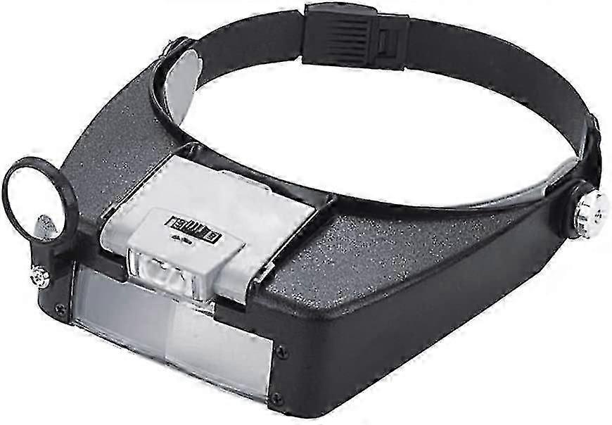 Headband Magnifier Hands Free Jeweler Magnifier Headset Magnifier With Led Light Magnifying Eye Glasses Lens Loupe 2 Led Light Visor For Surgical Repa