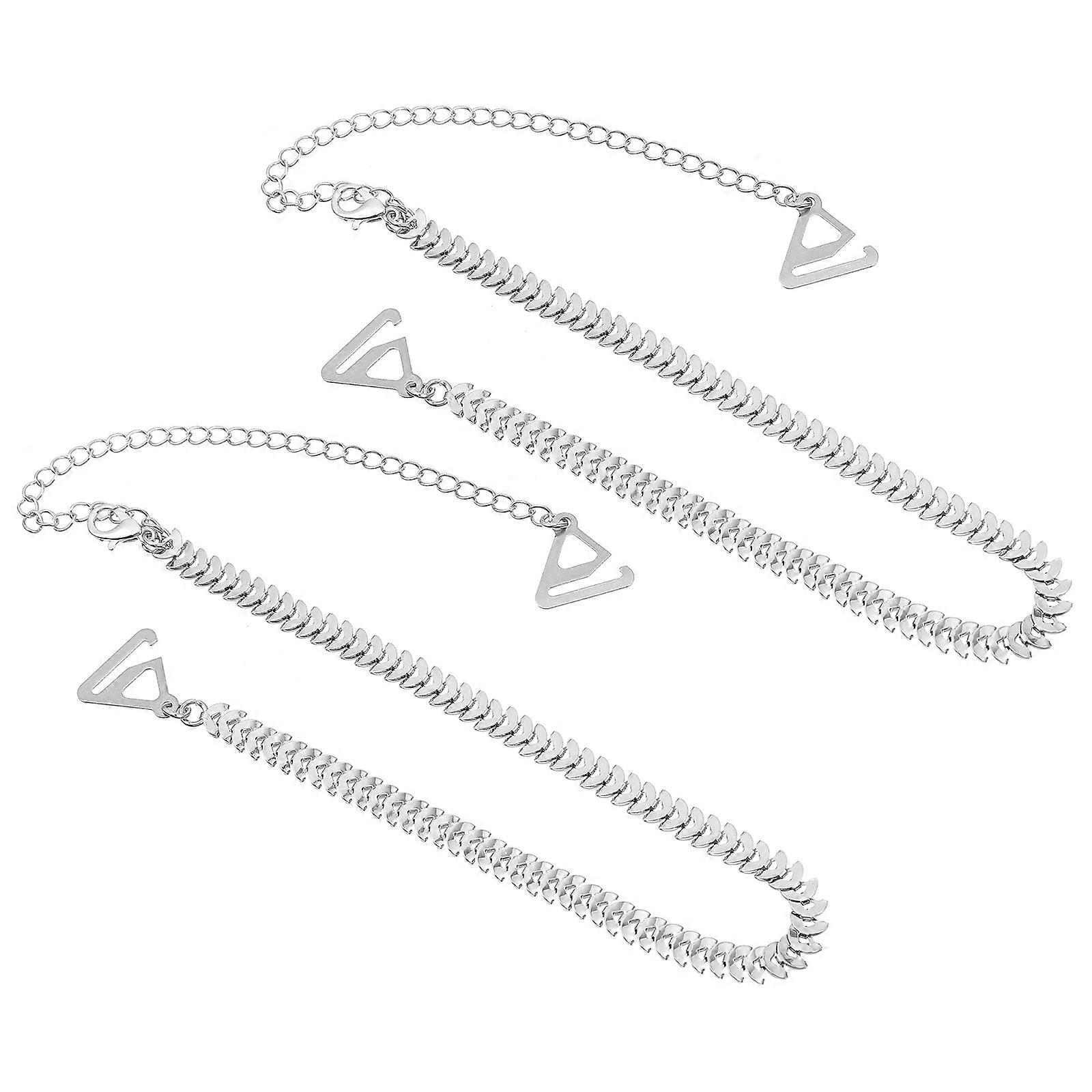 Invisible Bra Straps for Women Made of Durable Iron Alloy Silver Color Single Pair
