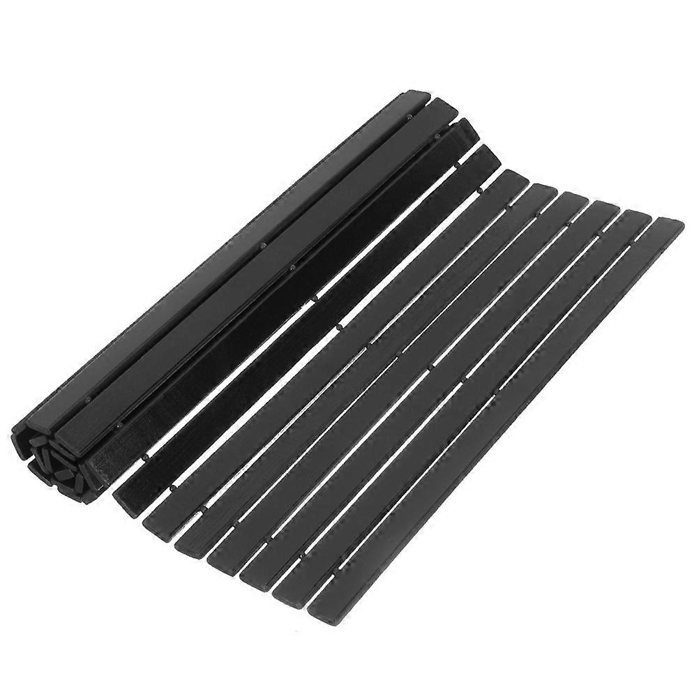 Bamboo Material Non Slip Bath Mat for Home Use Black Synthetic Bath Rug 24 x 36 inches