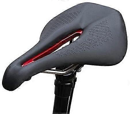 Bicycle seat cushion, oversized bicycle seat, universal replacement bicycle saddle seat (red)