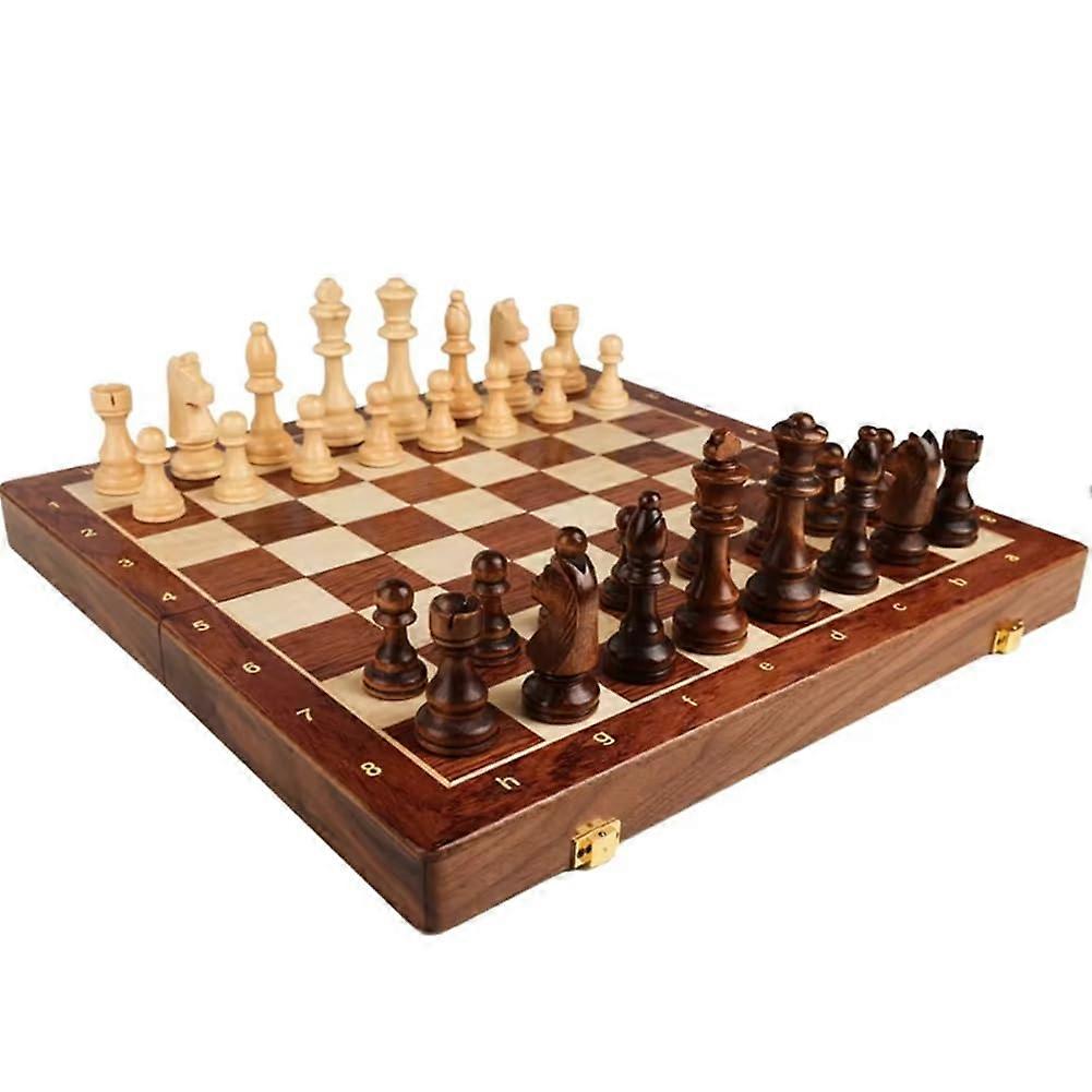 Chess set from the class, foldable, large, traditional, classic, handmade, solid wood pieces, walnut chessboard, gift for children