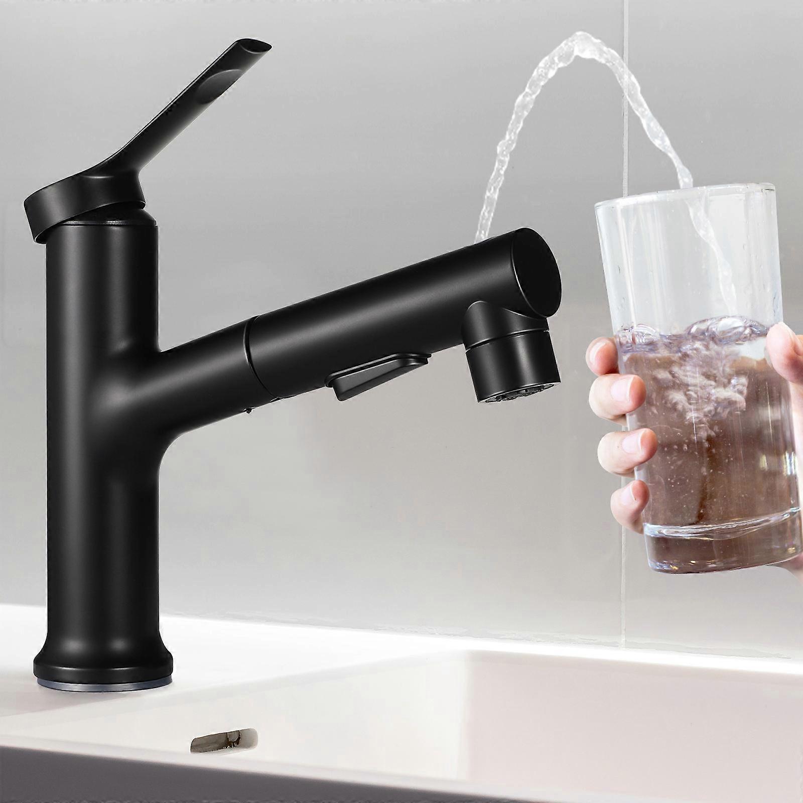 Kitchen Taps Mixer Pull Down Kitchen Tap 360 Rotatable Spout Low Noise 2 In 1 Shower Modes ABS Material 1Set