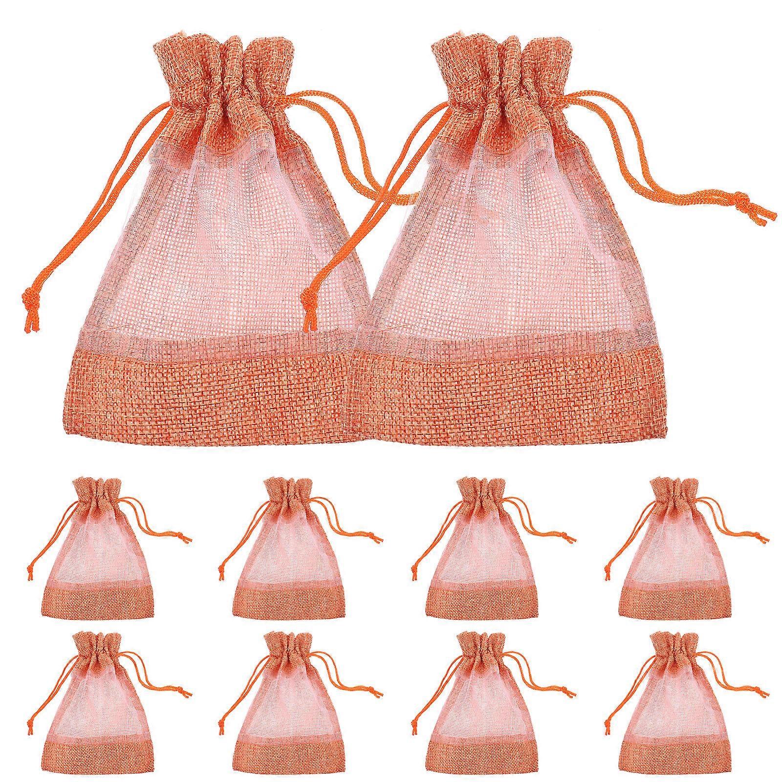 10pcs Drawstring Mesh Bags for Jewelry Storage, Multi Use Favor Pouches, Portable Organizers for Parties with Elegant Design