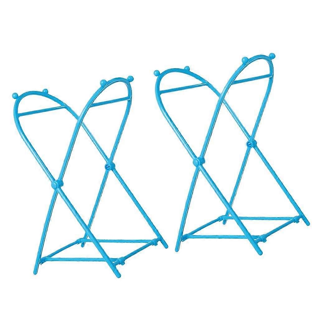 2pcs Hanging Rubbish Rack Storage Bag Rack Foldable Garbage Bag Shelf Rubbish Bag Rack for Bathroom Home Kitchen (Blue)