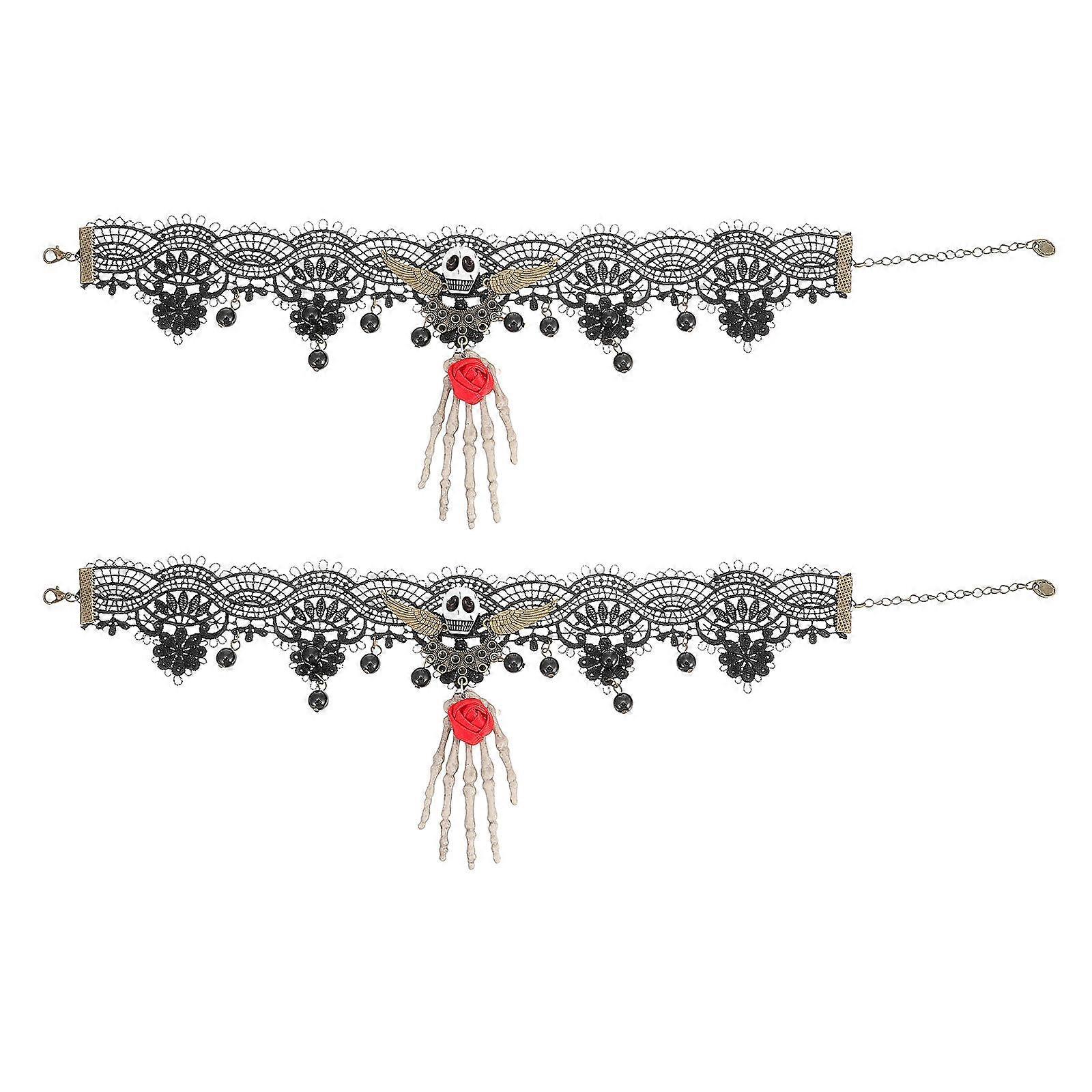 Halloween-pitsi kaulakoru 2 kpl retro luuranko kynsi riipus lisävaruste sekalainen väri pukuasusteeksi