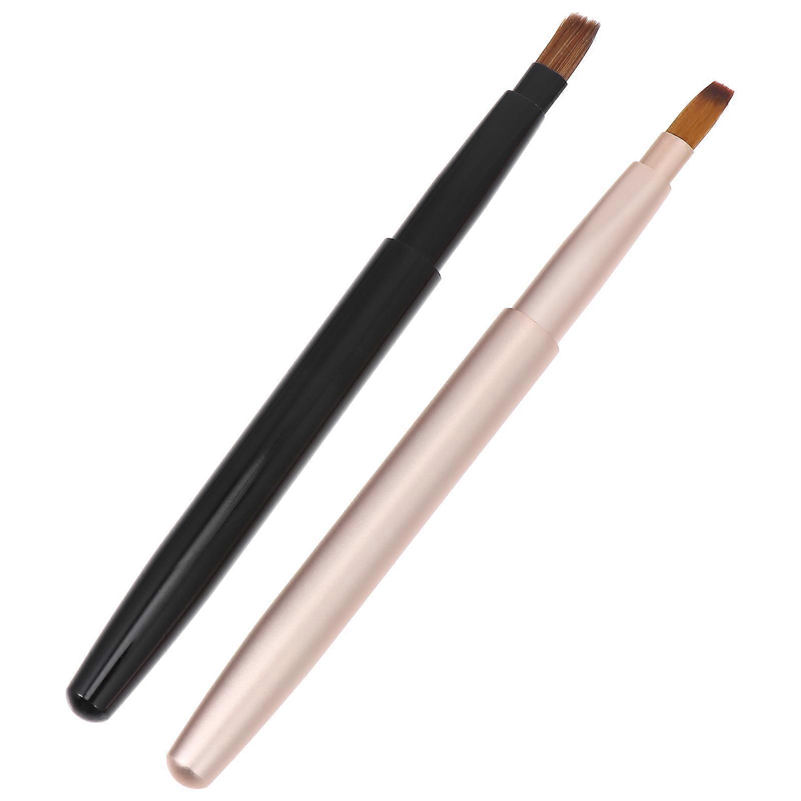 Makeup Brush 2Pack Assorted Color Daily Makeup Smooth Handle Design Lip Balm Application