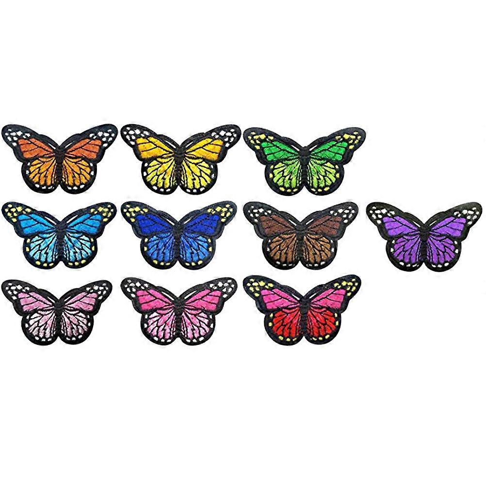 Butterflies Patches 40Pcs Assorted Color Cloth Embroidery Patch for Decoration Personal Style DIY