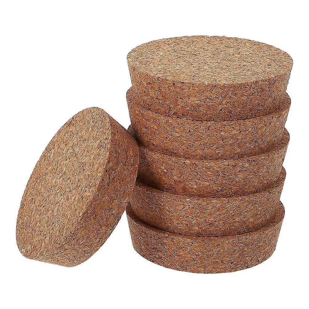Brown Cork Stoppers for Bottles Hydroponic Planter Lids 6Pcs Soft Wood