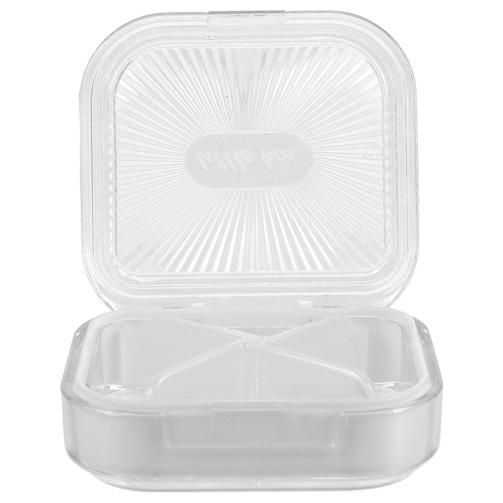 Portable Denture case for Storage Made of Plastic White Color Suitable for Travel and Outdoor Activities 4.5"x3.2"