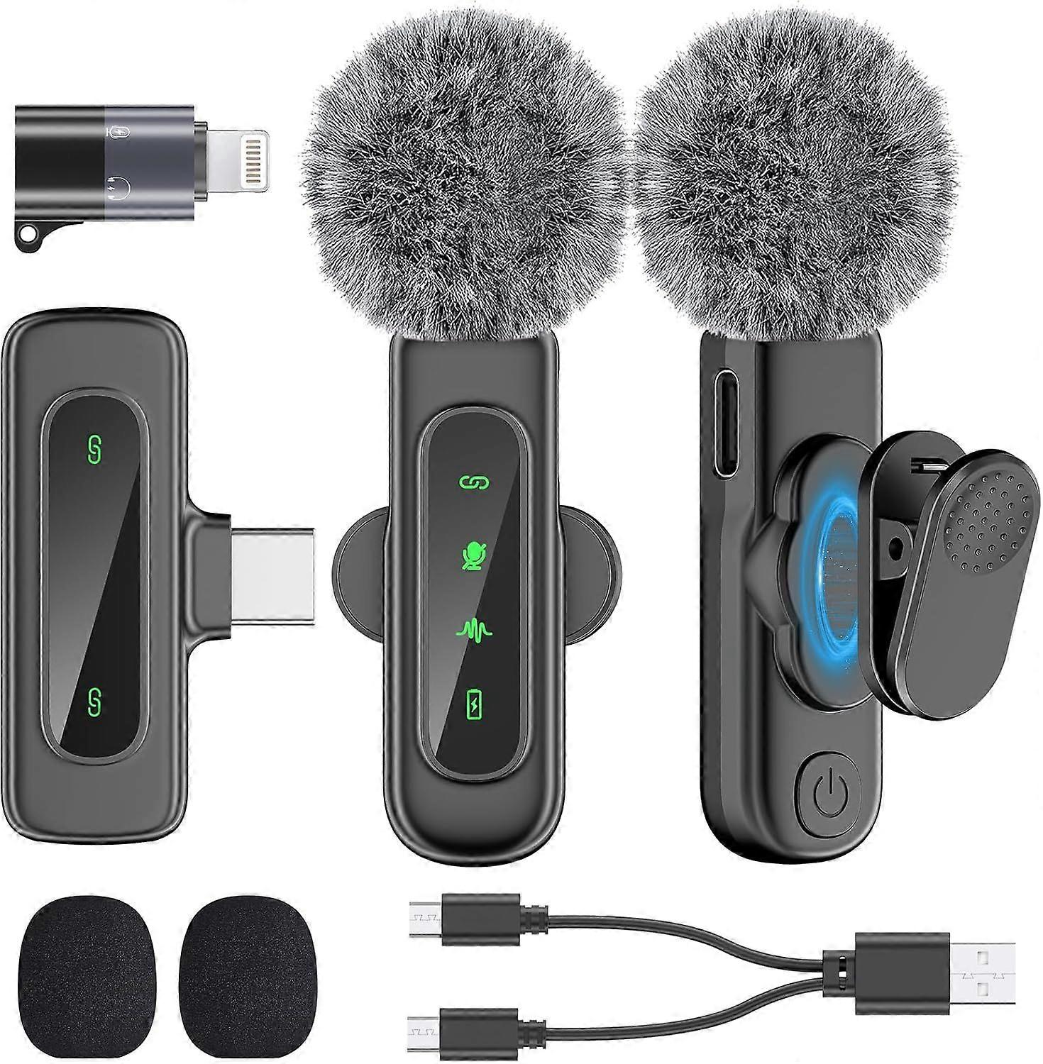 Mini Microphone for iPhone 16/15/14/iPad/Android, Wireless Lavalier Microphone