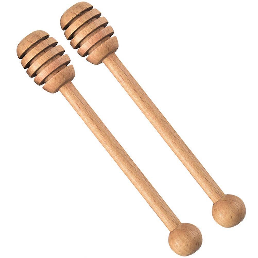 2pcs Honey Sticks Wooden Stirring Sticks Portable Household Honey Mixing Sticks