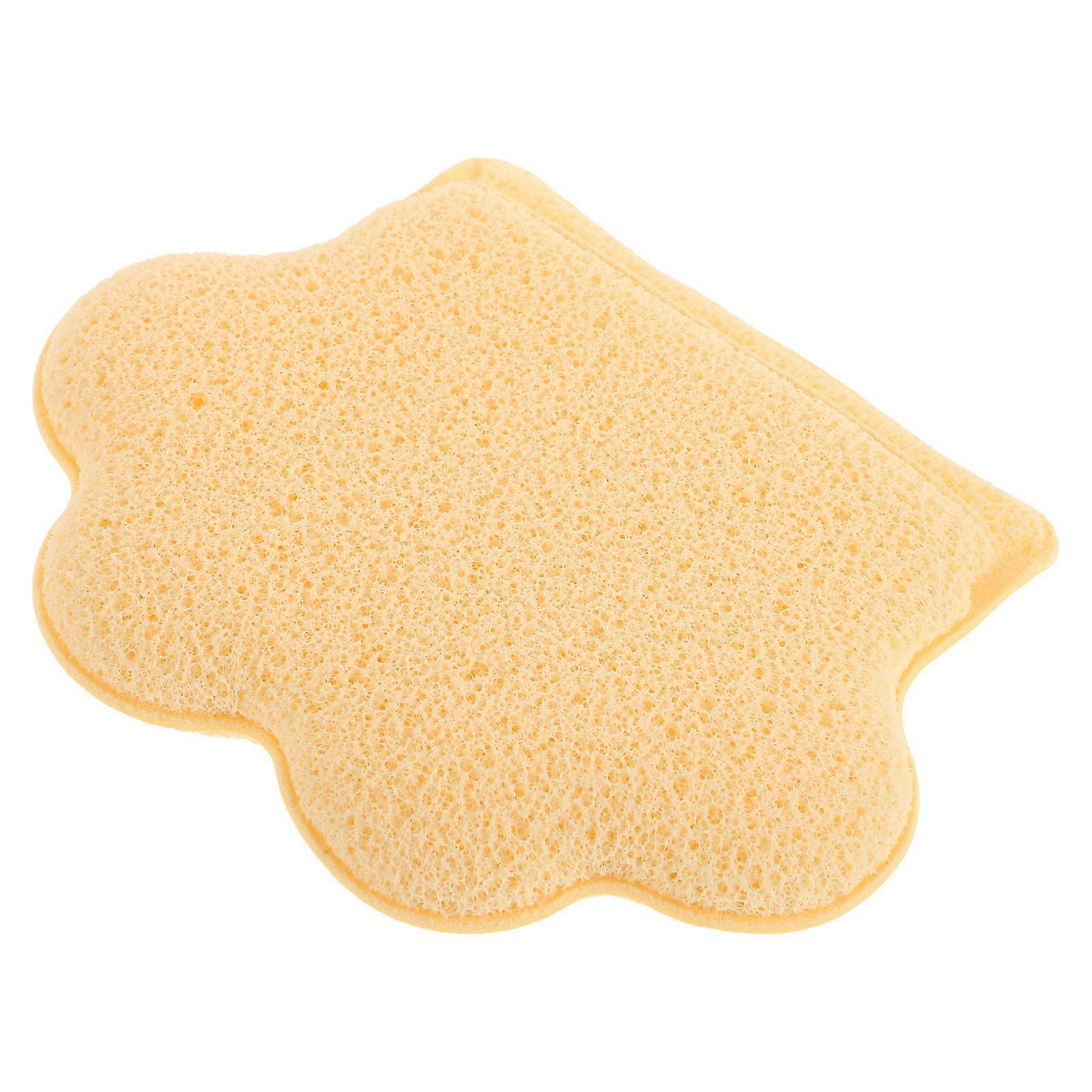Reusable Cat Paw Design Sponge Gloves for Facial Cleansing Soft Polyurethane Yellow