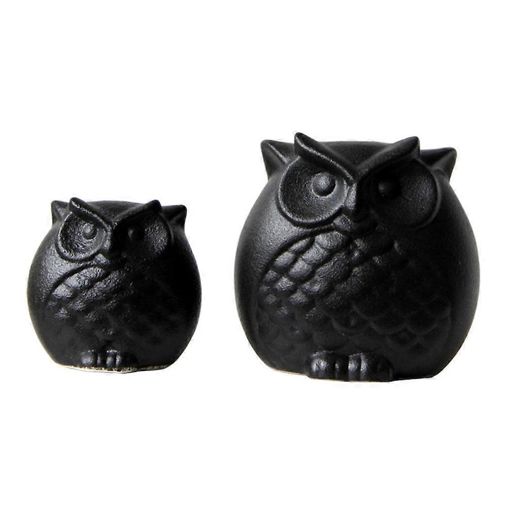 Owl Table Decoration 2Pcs Ceramic Owl Figurines Indoor Decor Perfect For General Users