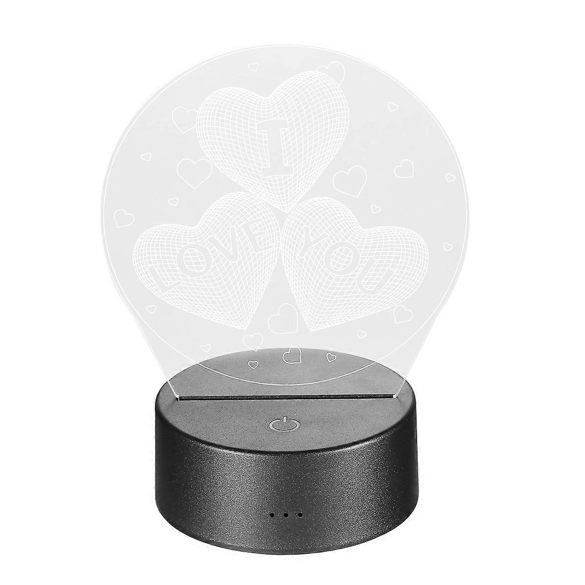 Romantic 3D Heart Shaped Night Light with Multicolor LED for Bedroom Table Lighting USB Powered Acrylic and ABS 7 Colors Available