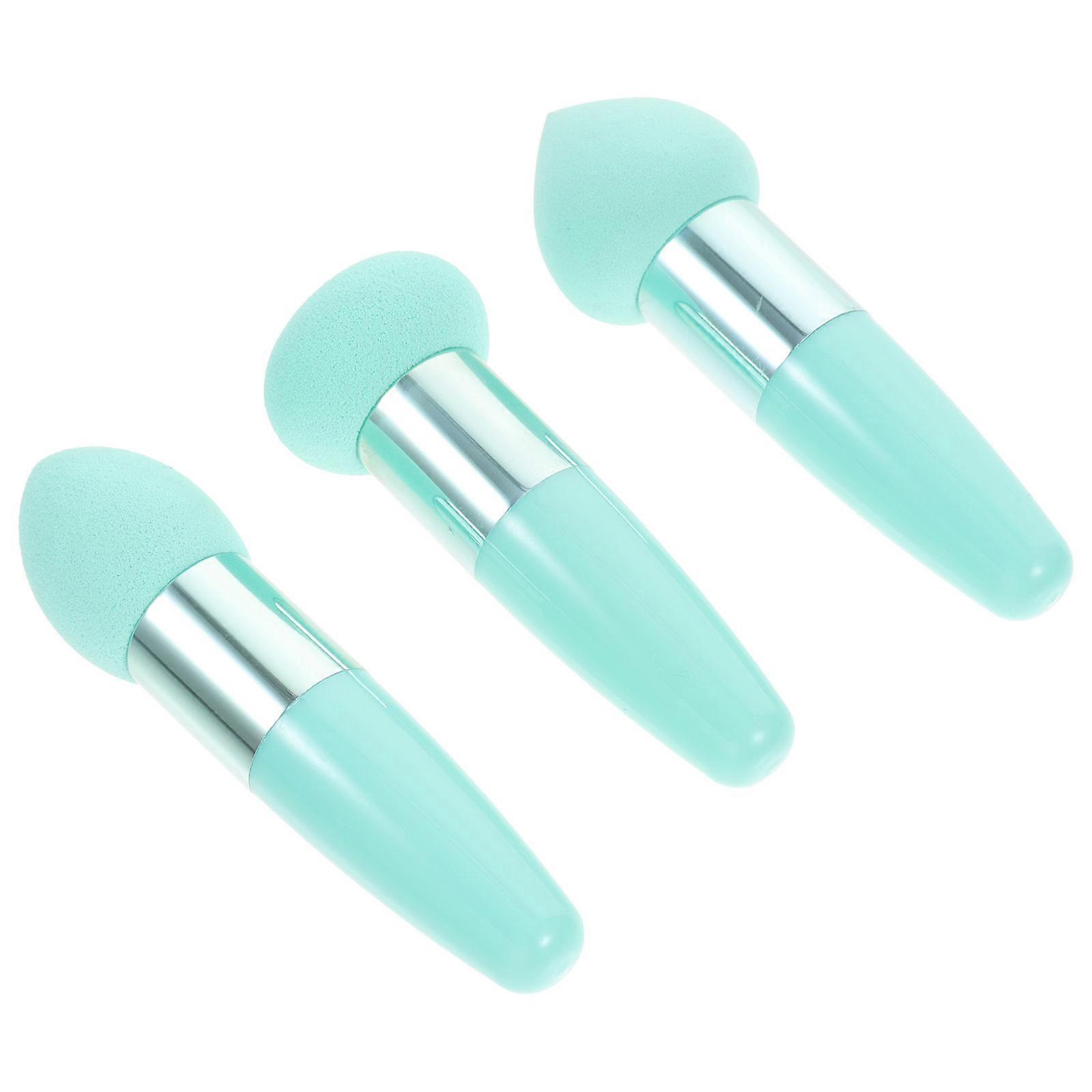 Makeup Sponge Brush 3Pcs Mushroom Shape Applicator For Beginners Daily Makeup Green Water Cleanable