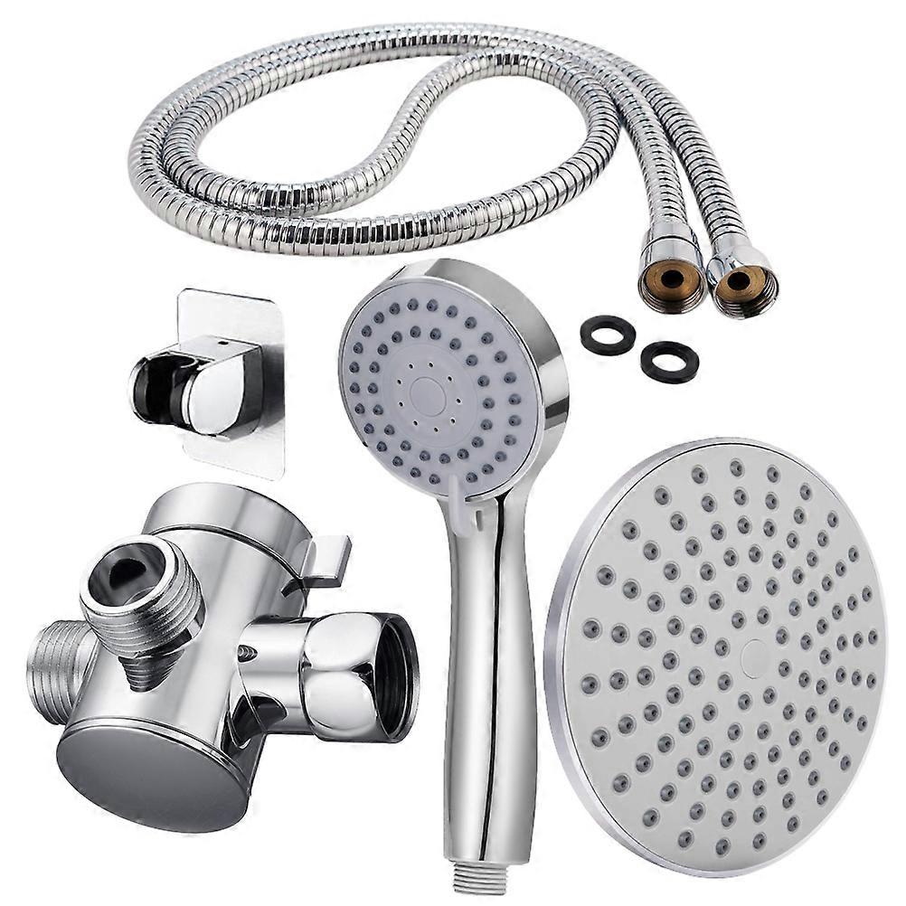 Showerhead Set with Handheld Ceiling Spray Head for Bathroom Use Made of Stainless Steel and ABS Silver