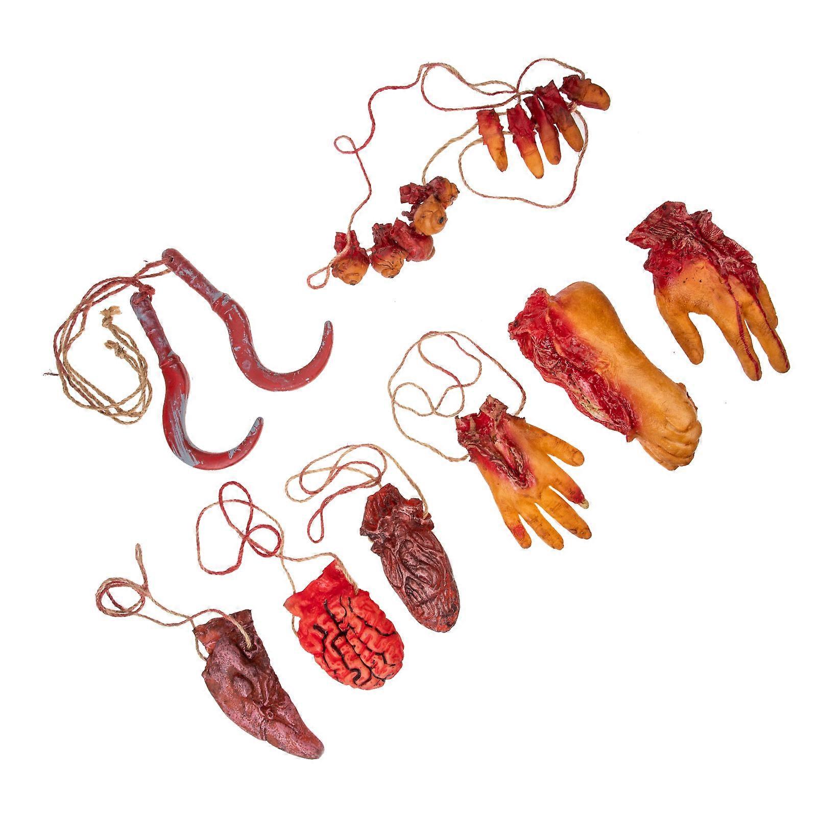 Lifelike Severed Halloween Body Parts For Scary Atmosphere Creation At Parties 8Pcs Assorted Color Decoration Props