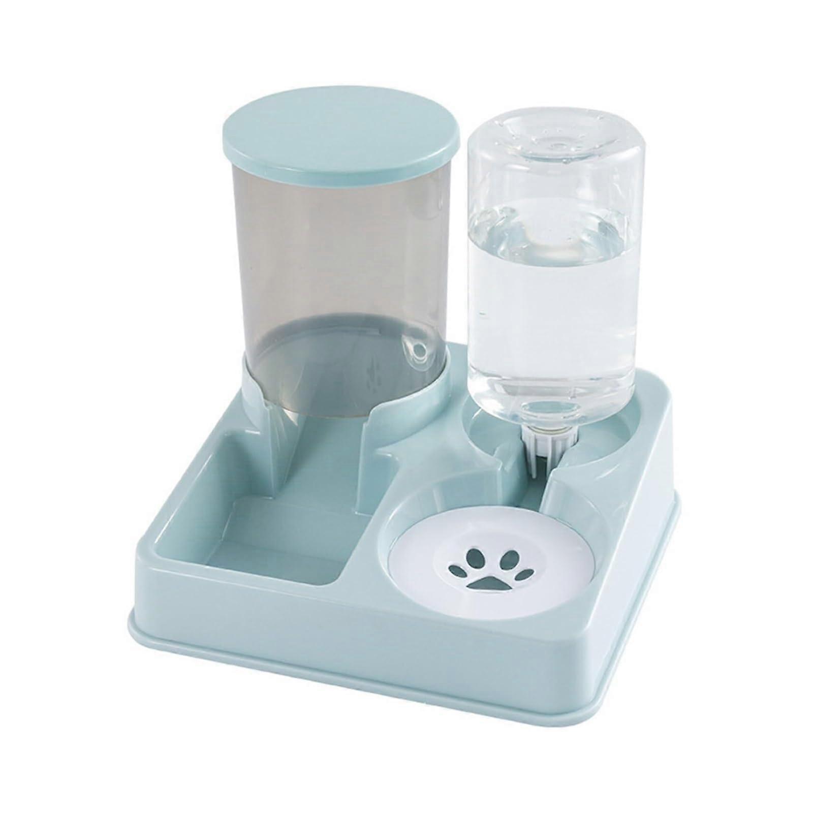2in1 Automatic Pet Feeder and Water Dispenser – Large Capacity Food Container with Gravity Water Bowl for Dogs and Cats (Blue)