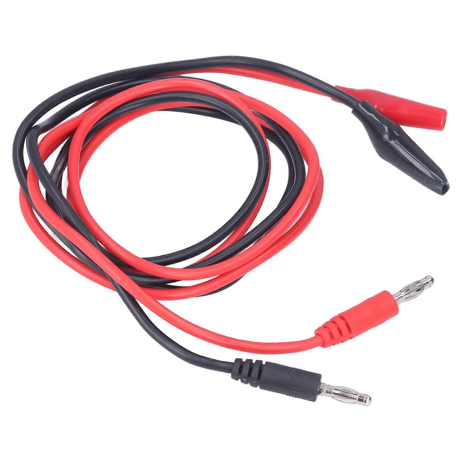 Multimeter Test Leads With Alligator Clamp And Banana Plugs, 2000V 20A, 41 In (104 Cm) Insulated