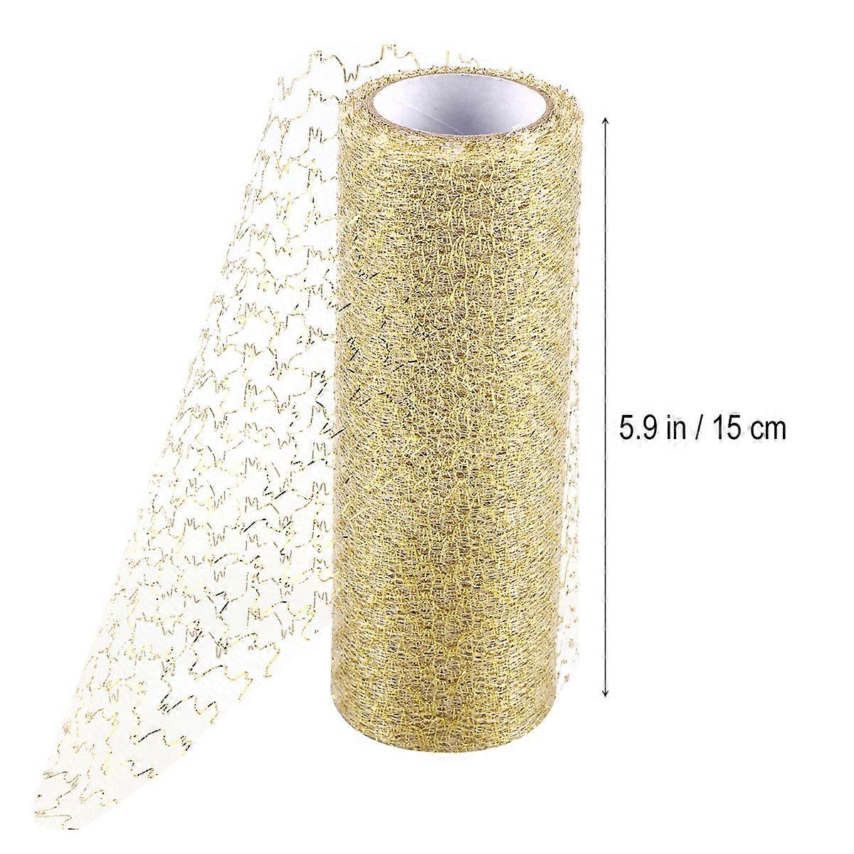 Organza Tulle Rolls For Chair Sashes And Tutu Skirts Ideal For Women Celebrating Wedding Events Available In White Golden 1Set