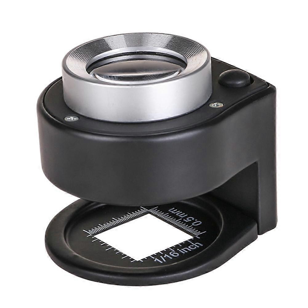 30X Glass Optical Lens Magnifier 6 LED Full Metal Foldable Bedding Tester Magnifier Magnifier Magnifier Counter Magnifier
